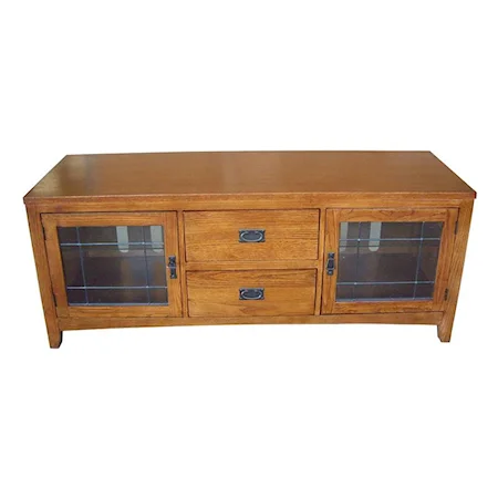 64" TV Cart with Glass Doors